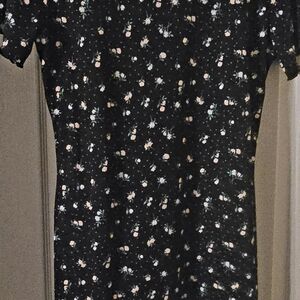 H&M Black Dress with Pink Floral Design